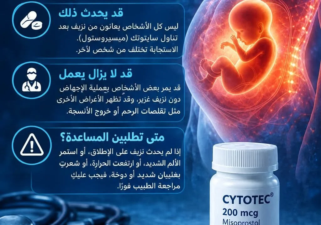 اخذت حبوب سايتوتك ولم ينزل دم ومتى تحتاج المرأة إلى تقييم طبي